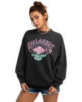 The Billabong Womens Follow The Crew Sweatshirt in Off Black