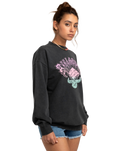 The Billabong Womens Follow The Crew Sweatshirt in Off Black