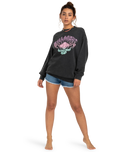 The Billabong Womens Follow The Crew Sweatshirt in Off Black