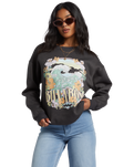 The Billabong Womens Waves Are Calling Sweatshirt in Off Black