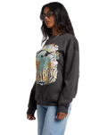 The Billabong Womens Waves Are Calling Sweatshirt in Off Black