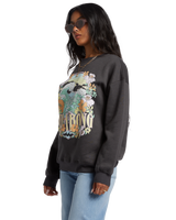 The Billabong Womens Waves Are Calling Sweatshirt in Off Black