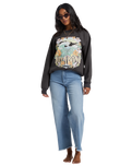 The Billabong Womens Waves Are Calling Sweatshirt in Off Black