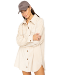 The Billabong Womens Winter Ocean Shirt Dress in White Cap