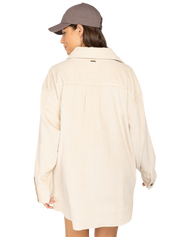 The Billabong Womens Winter Ocean Shirt Dress in White Cap