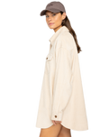 The Billabong Womens Winter Ocean Shirt Dress in White Cap