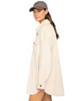 The Billabong Womens Winter Ocean Shirt Dress in White Cap