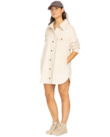 The Billabong Womens Winter Ocean Shirt Dress in White Cap