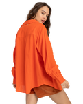 The Billabong Womens Swell Overshirt in Coral Craze