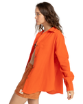 The Billabong Womens Swell Overshirt in Coral Craze