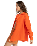 The Billabong Womens Swell Overshirt in Coral Craze