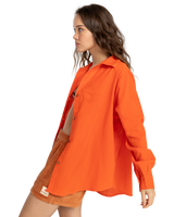 The Billabong Womens Swell Overshirt in Coral Craze