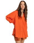 The Billabong Womens Swell Overshirt in Coral Craze