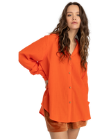 The Billabong Womens Swell Overshirt in Coral Craze