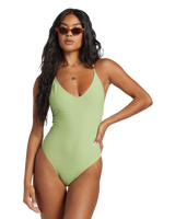 The Billabong Womens Tanlines Sage One Piece Swimsuit in Palm Green