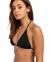 The Billabong Womens Sol Searcher Triangle Bikini Top in Black Pebble