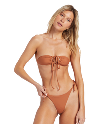 The Billabong Womens Sol Searcher Triangle Bikini Top in Golden Brown