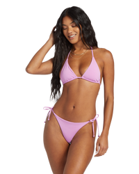 The Billabong Womens Sol Searcher Triangle Bikini Top in Lush Lilac