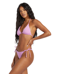 The Billabong Womens Sol Searcher Triangle Bikini Top in Lush Lilac