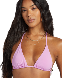 The Billabong Womens Sol Searcher Triangle Bikini Top in Lush Lilac