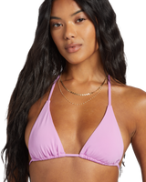 The Billabong Womens Sol Searcher Triangle Bikini Top in Lush Lilac