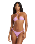 The Billabong Womens Sol Searcher Triangle Bikini Top in Lush Lilac