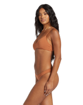 The Billabong Womens Sol Search V Bralette Bikini Top in Golden Brown