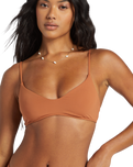 The Billabong Womens Sol Search V Bralette Bikini Top in Golden Brown