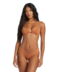 The Billabong Womens Sol Searcher Reese Underwire Bikini Top in Golden Brown