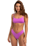 The Billabong Womens Sol Searcher Fiji Bikini Bottoms in Bright Orchid