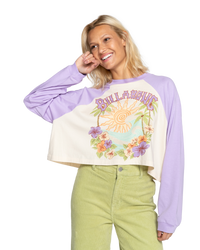 The Billabong Womens Beach Boyfriend Baseball T-Shirt in Lilac Breeze