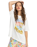 The Billabong Womens Wake Up And Stoke T-Shirt in Salt Crystal