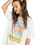 The Billabong Womens Wake Up And Stoke T-Shirt in Salt Crystal