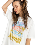 The Billabong Womens Wake Up And Stoke T-Shirt in Salt Crystal