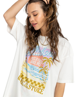 The Billabong Womens Wake Up And Stoke T-Shirt in Salt Crystal