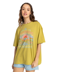 The Billabong Womens Sunrise On The Horizon T-Shirt in Green Envy