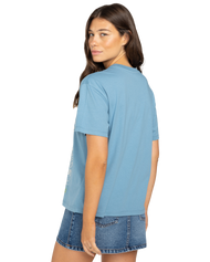 The Billabong Womens Lost In Bliss T-Shirt in Blue Shadow