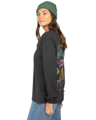 The Billabong Womens Still Karma T-Shirt in Off Black