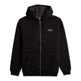 The Billabong Mens Arch Sherpa Zipped Hoodie in Black