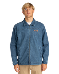 The Billabong Mens Bad Dog Jacket in Ocean Wash