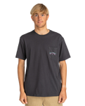 The Billabong Mens Stacked Arch T-Shirt in Washed Black