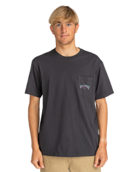 The Billabong Mens Stacked Arch T-Shirt in Washed Black