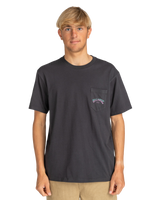 The Billabong Mens Stacked Arch T-Shirt in Washed Black