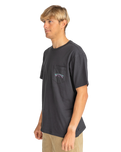 The Billabong Mens Stacked Arch T-Shirt in Washed Black