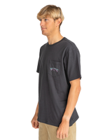 The Billabong Mens Stacked Arch T-Shirt in Washed Black