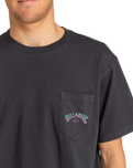 The Billabong Mens Stacked Arch T-Shirt in Washed Black