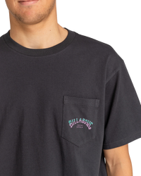 The Billabong Mens Stacked Arch T-Shirt in Washed Black