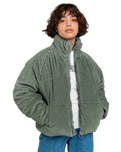 The Element Womens Aspen Cord Jacket in Agave Green