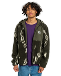 The Element Mens Wolfe Reversible Hooded Fleece Jacket in Geo