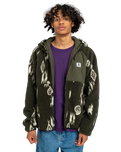 The Element Mens Wolfe Reversible Hooded Fleece Jacket in Geo